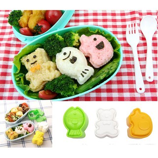 Set 3 khuôn tạo hình đồ ăn M’sa (mẫu cá, voi, gấu)