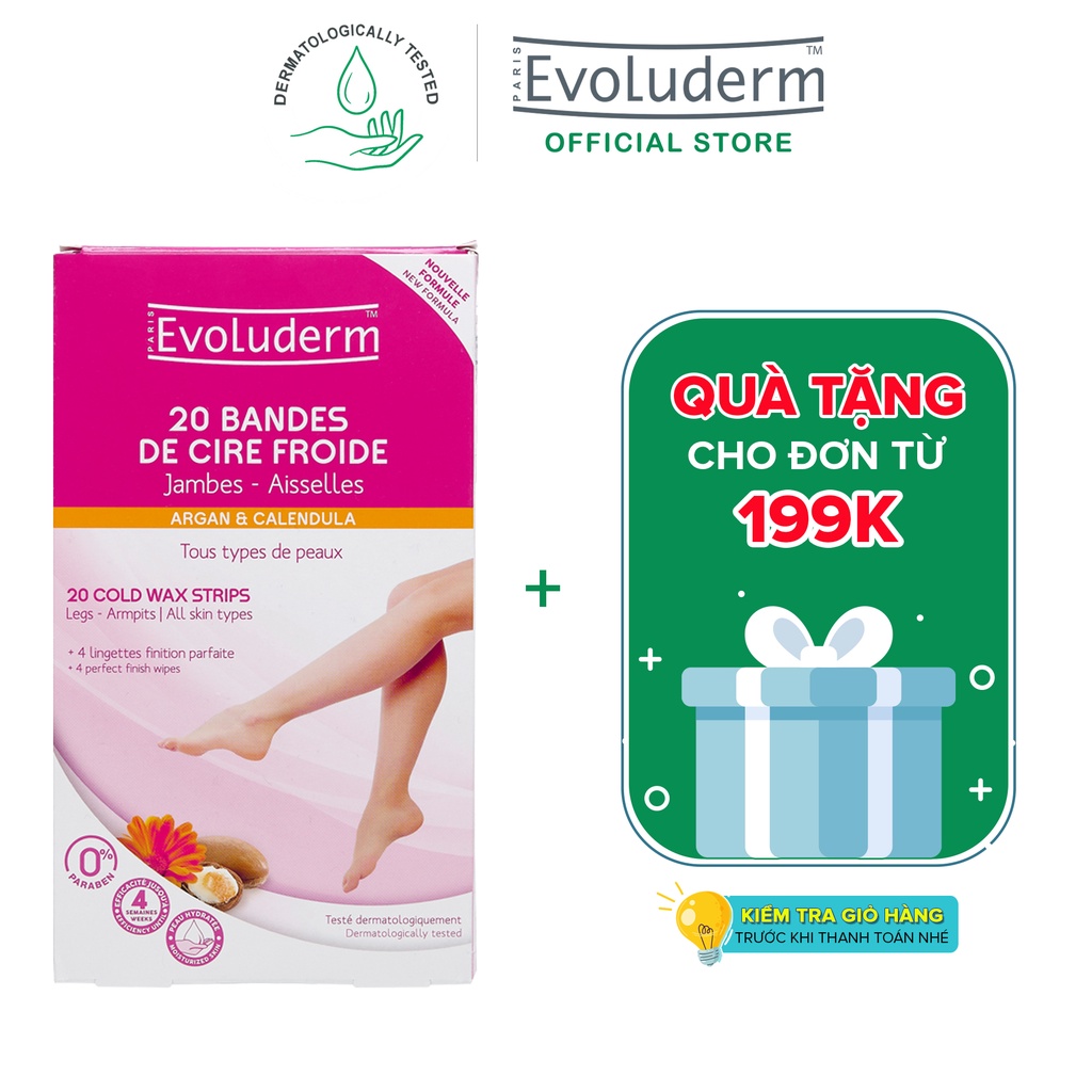 [HSD: 01/2022] Tẩy lông Evoluderm dạng miếng dành cho chân tay 20 Miếng