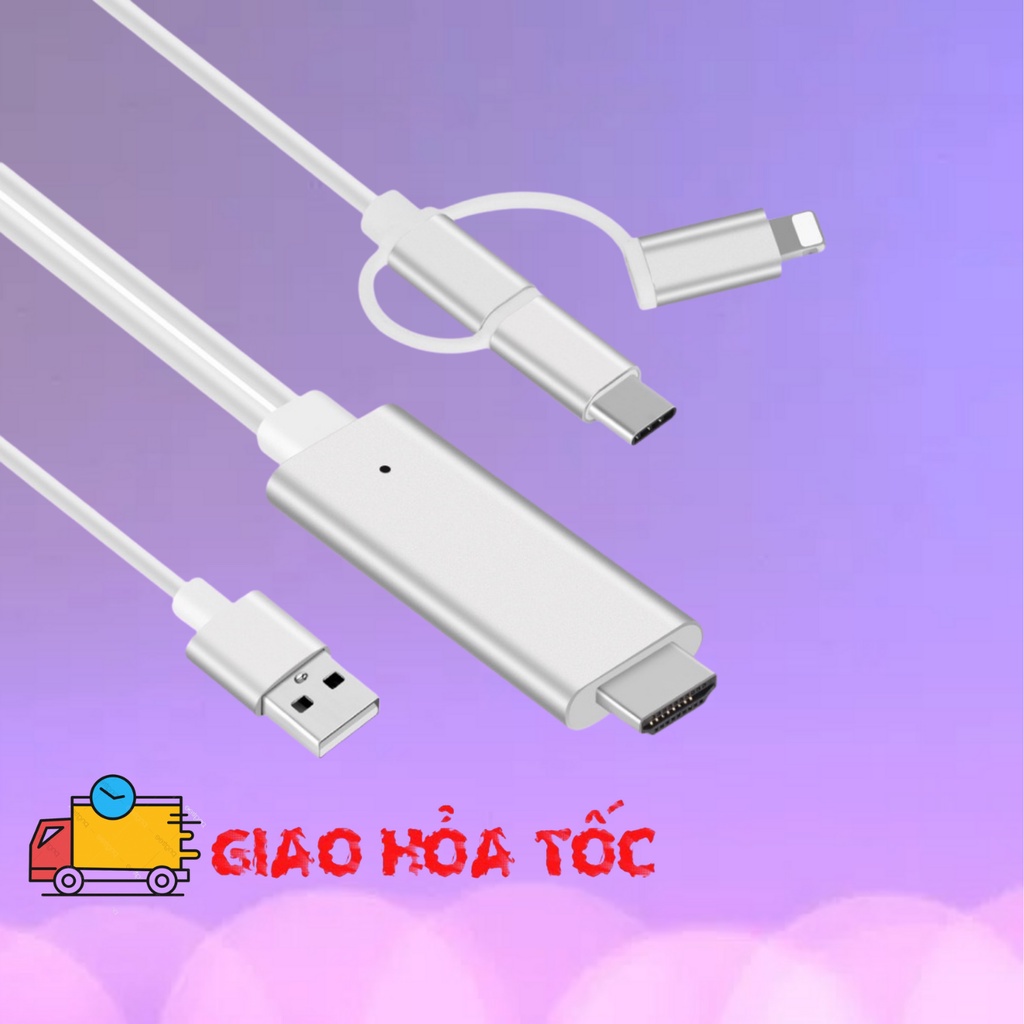 Cáp MHL 3 in 1, Dây kết nối đa năng giữa các dòng điện thoại IOS và Android - Venus Store