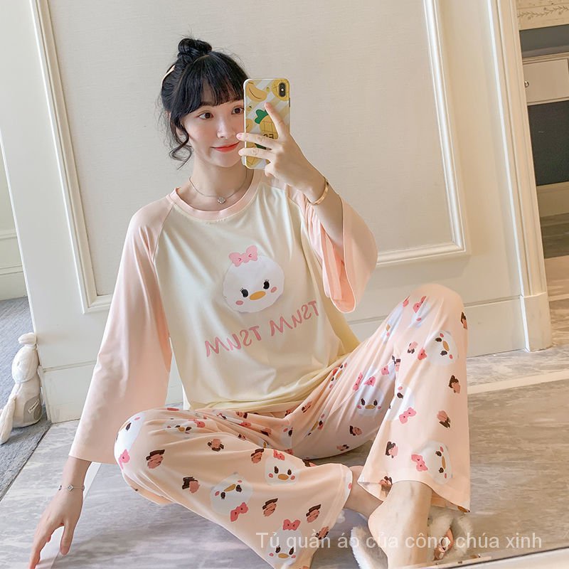 Bộ Đồ Ngủ Dài Tay Cỡ Lớn Thiết Kế Dễ Thương