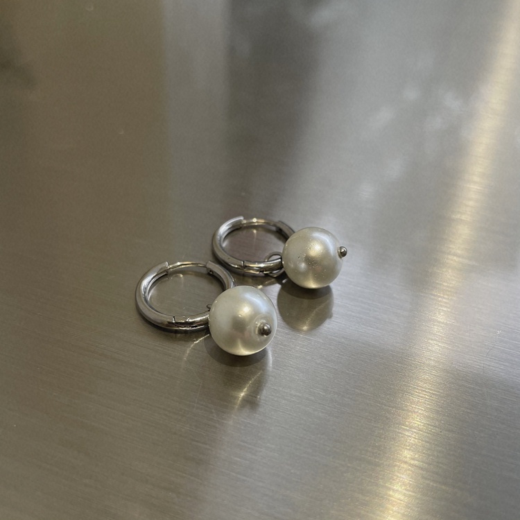 Khuyên tai ngọc trai nhân tạo phong cách hip hop cá tính cho nam và nữ