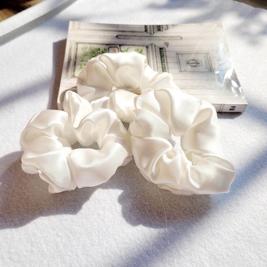 Scrunchies dây buộc tóc vải lụa satin, dây cột tóc thời trang cho nữ - Meiisan