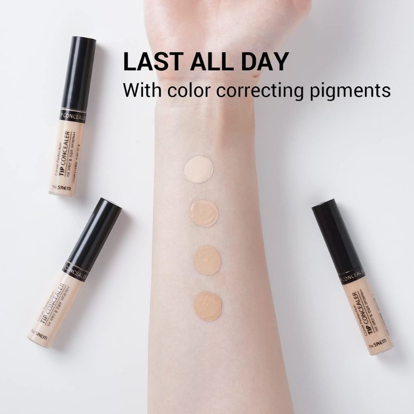 Kem Che Khuyết Điểm Có Chống Nắng Hàn Quốc The Saem Cover Perfection Tip Concealer SPF28/PA++