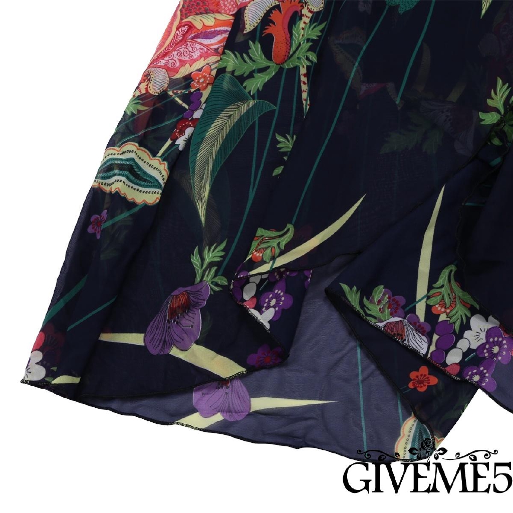 Đầm nữ tay ngắn họa tiết hoa phong cách boho thời trang quyến rũ