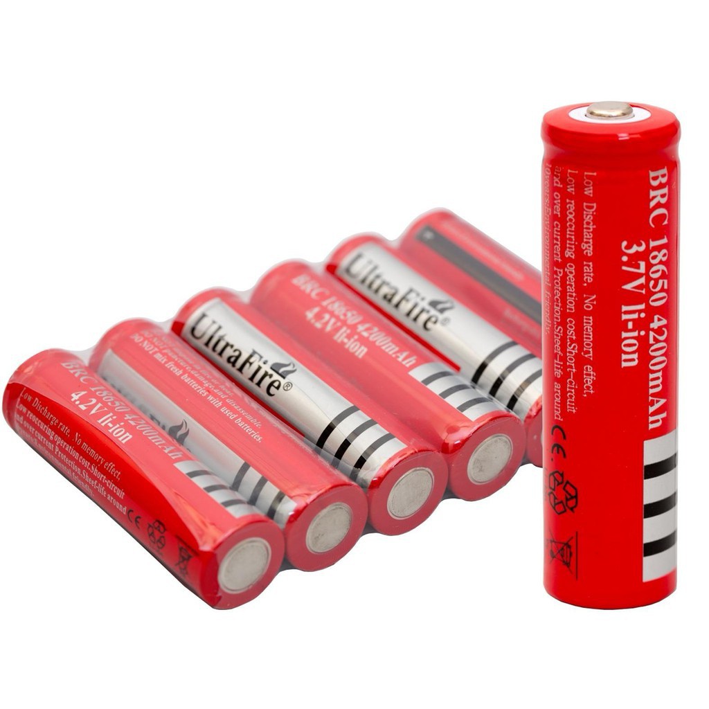 Pin thay thế Pin Sạc Ultrafire 18650 Li-Ion 4200mah đèn pin, quạt mini, quạt 3 tốc độ, đèn đội đầu, đèn bão...