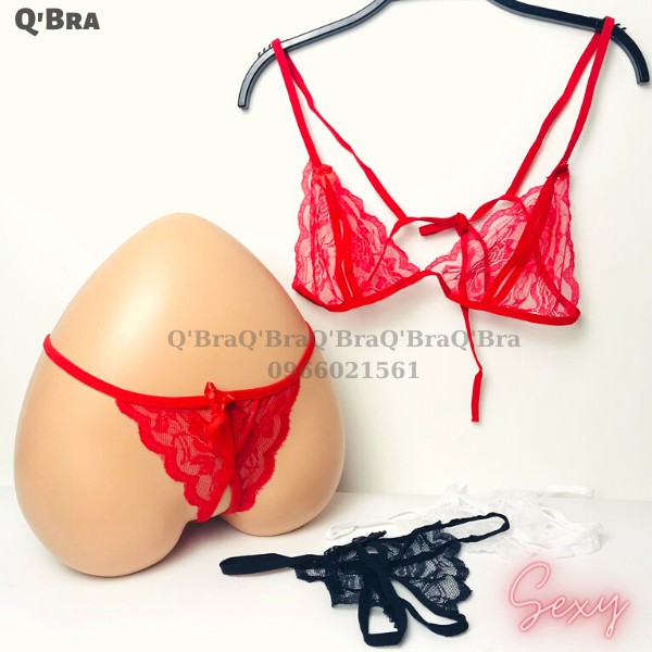 Bộ đồ lót nữ ren sexy quần không đũng quần lót ren xuyên thấu cho cô nàng gợi cảm | BigBuy360 - bigbuy360.vn