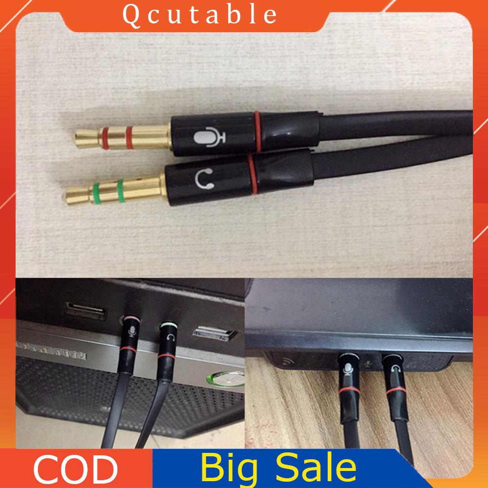 Dây cáp chuyển đổi âm thanh 3.5mm đầu cái sang 2 đầu đực