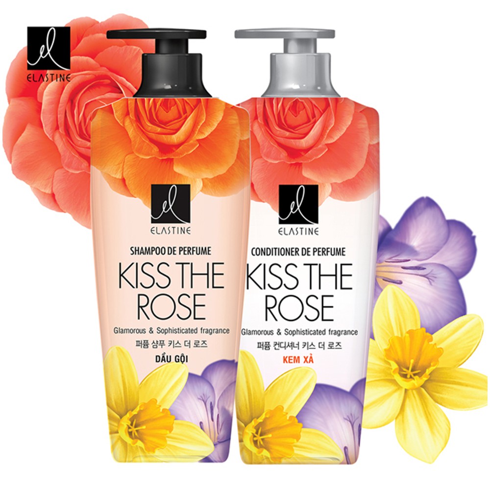 Kem Xả Dưỡng Tóc Elastine Kiss The Rose 600ml