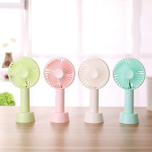 Quạt Mini Cầm Tay Tích Điện 4 Cánh Pin Sạc 1 Lần Dùng Cả Ngày  SIÊU HOT