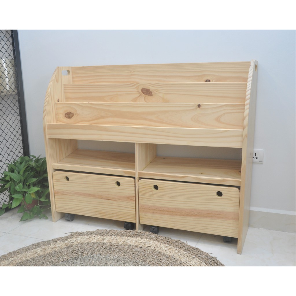 🌈🌈Kệ Giá Sách Mom Có Bánh Xe II (To) - Bebewwood. | BigBuy360 - bigbuy360.vn