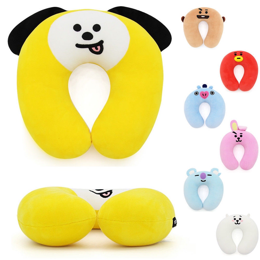 Gối kê cổ hình chữ U họa tiết hoạt hình BT21 dễ thương
