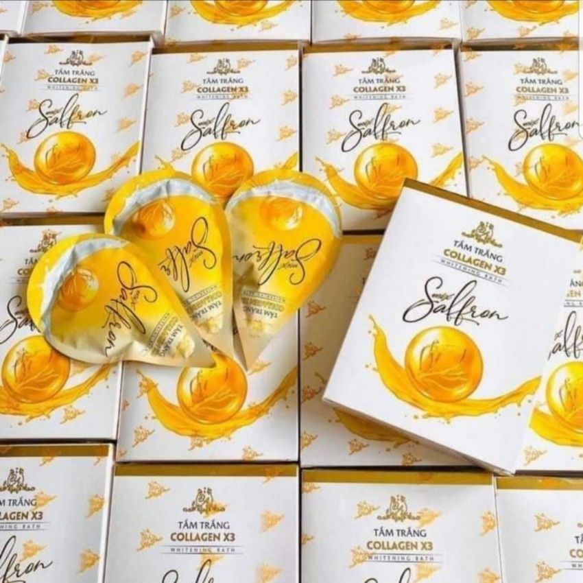 Tắm Trắng Luxury Salferon CollagenX3 Chính Hãng Mỹ Phẩm Đông Anh,Hộp3 Gói Tắm Trắng BH03
