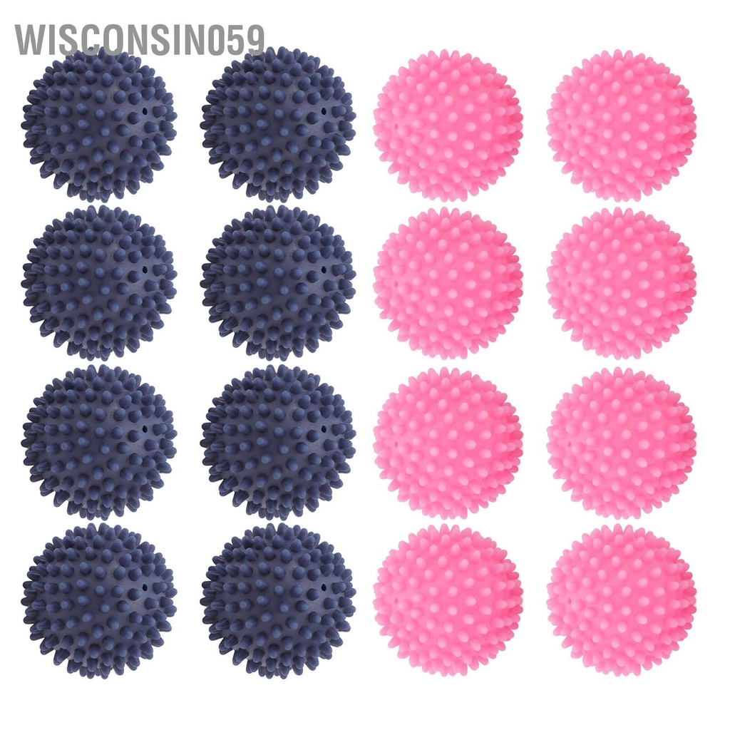 Wisconsin059 Bóng giặt có thể tái sử dụng Ngăn ngừa vết bẩn rối loại bỏ PVC Làm mềm bóng cho máy 8 cái