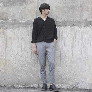 Sơ mi basic cổ vest tay dài