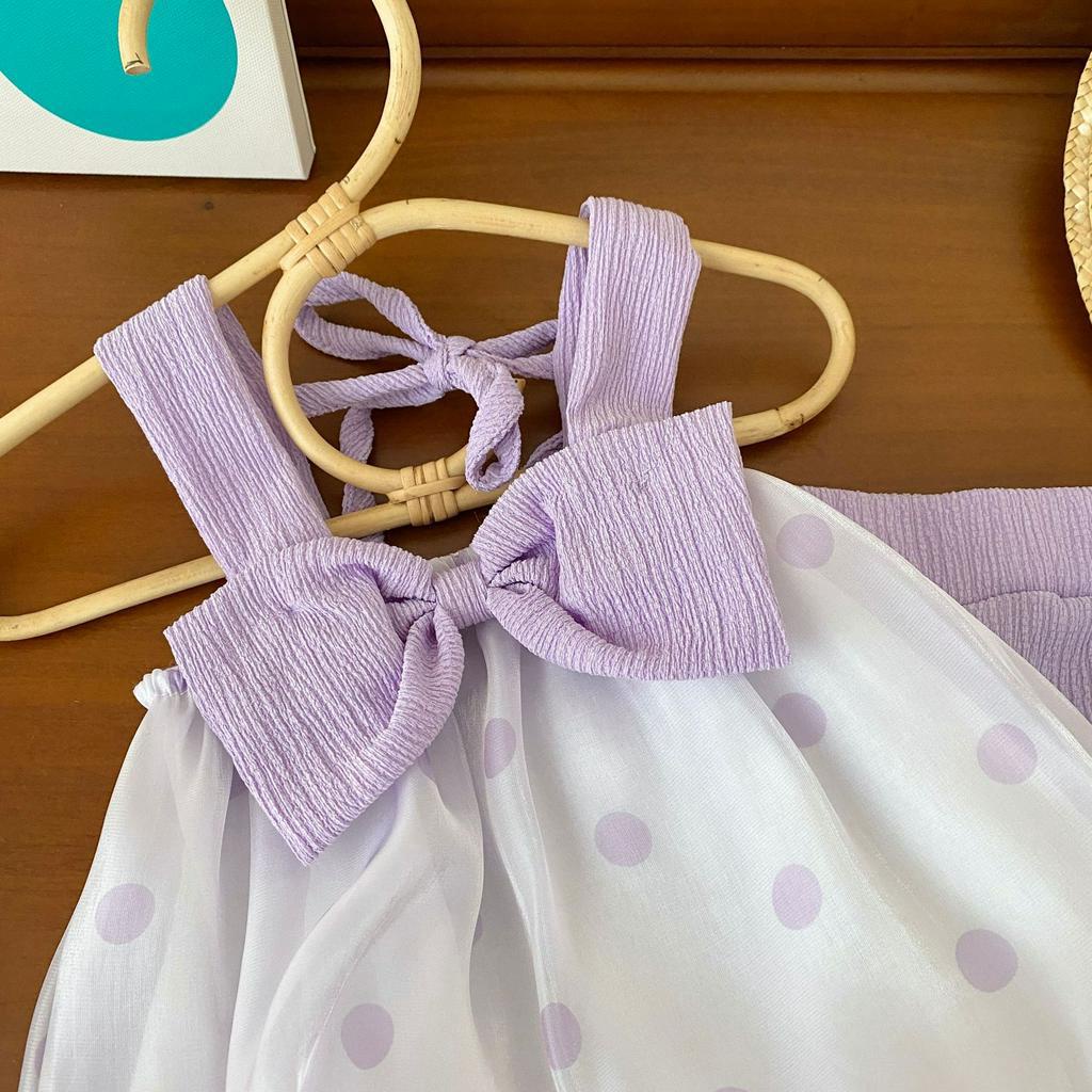 set đồ 2 dây bé gái màu tím xinh xắn đáng yêu