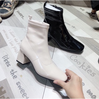 Bốt da bóng hàng đẹp gót 5p