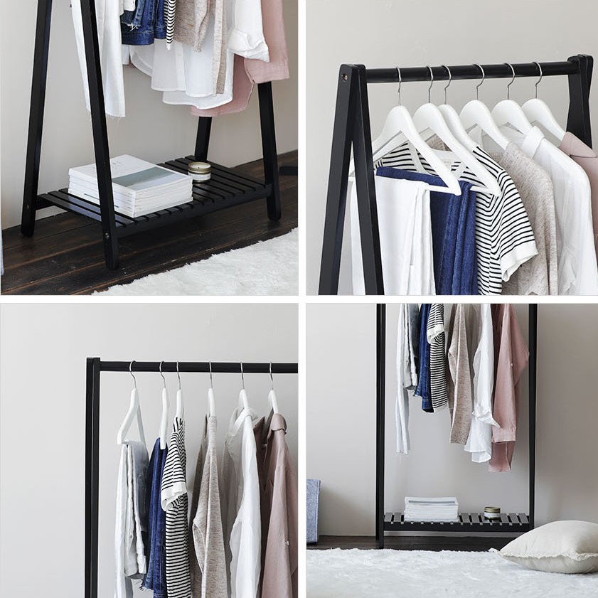 GIÁ TREO QUẦN ÁO 1 TẦNG MÀU ĐEN - A HANGER 1F BLACK - ROKY STORE - NỘI THẤT PHÒNG NGỦ
