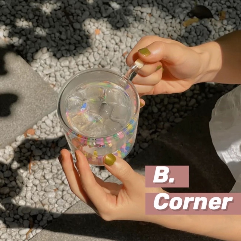 Ly Cốc Thuỷ Tinh 2 Lớp Tim Nhiều Màu - LY1151