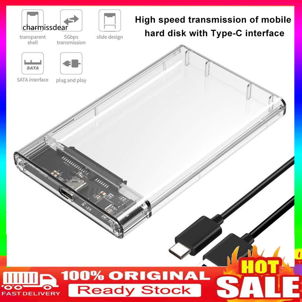 Hộp đựng ổ cứng SSD chuyển đổi Type-C USB 3.1 sang 2.5inch SATA