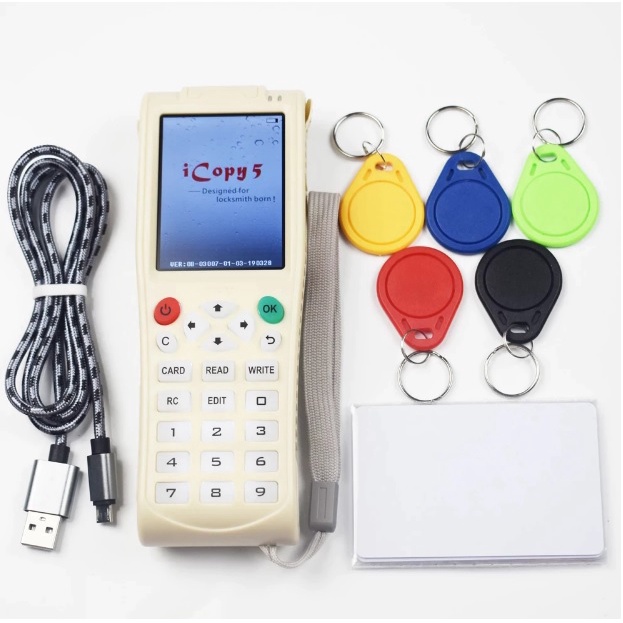 Thiết Bị Sao Chép Thẻ Từ đa tần số có giải mã ICOPY5 Cao cấp 125khz - 13.56Mhz Rfid Kèm 5 Thẻ Tiện Dụng