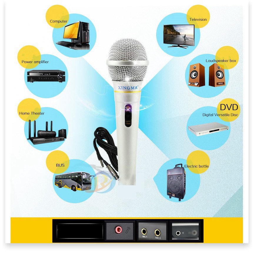 Mic, Micro, Micro Karaoke XINGMA AK-319 dòng mic có dây giá rẻ, chất lượng cao,tương thích với mọi loại dàn karaoke