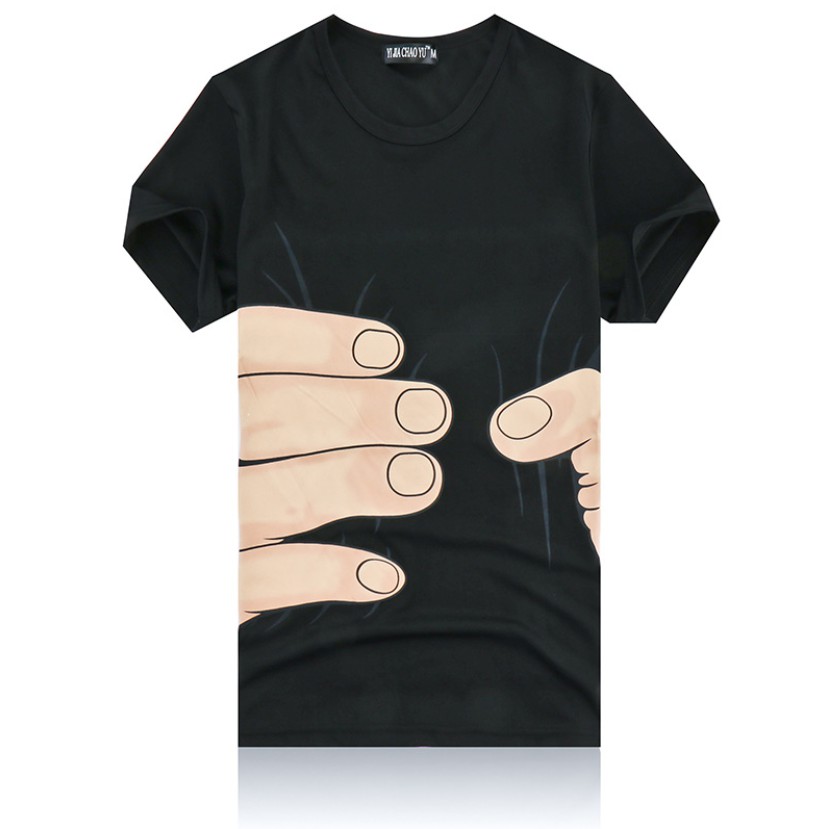 Triple A💕2021 new men's short-sleeved t-shirt men's 3D big hand short-sleeved t-shirt Korean version