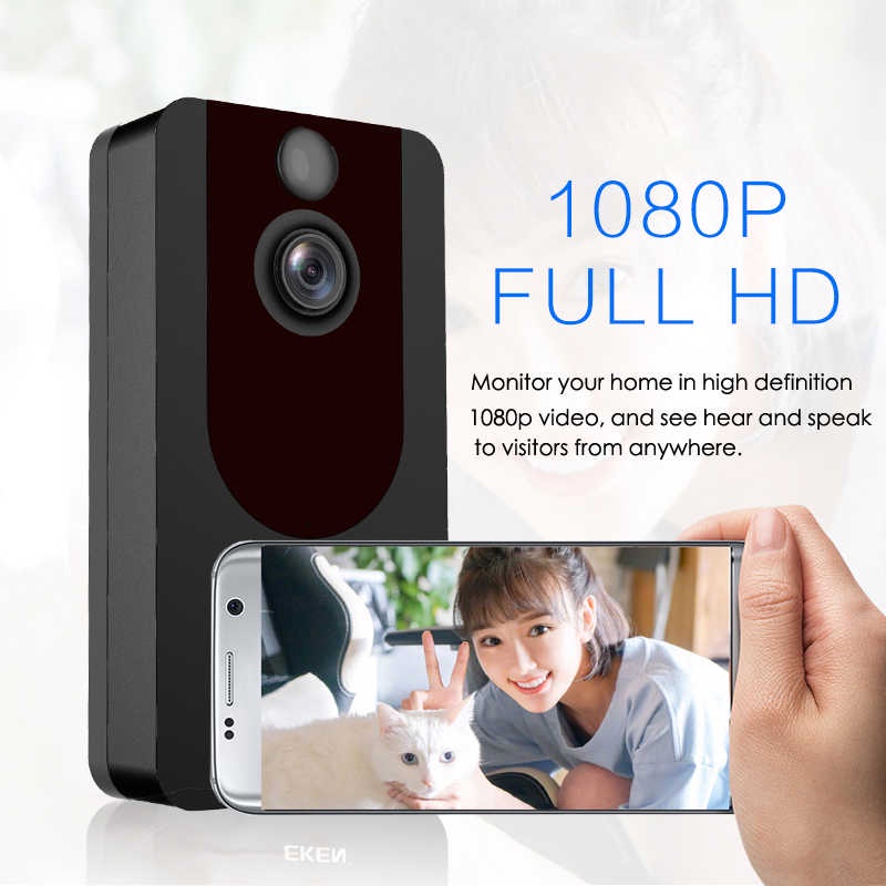 Chuông Cửa Camera EKEN Không Dây Wifi V7 Chính Hãng,Chống Nước IP65 Ống Kính Góc Rộng 139 độ, Công Nghệ Thông Minh