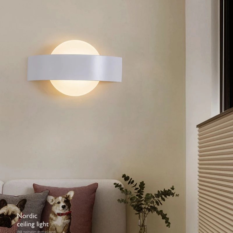 Đèn LED Treo Tường Hình Tròn / Vuông Phong Cách Bắc Âu Độc Đáo Trang Trí Nhà Cửa