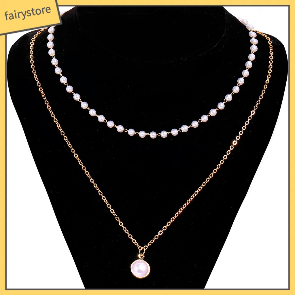 vòng cổ Hợp Kim Đính Ngọc Trai Giả Xinh Xắn