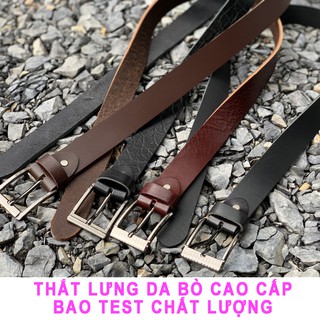 Thắt Lưng Nam Da Bò Thật 100% Đốt Không Cháy (Khóa Cài Khuy BASIC)