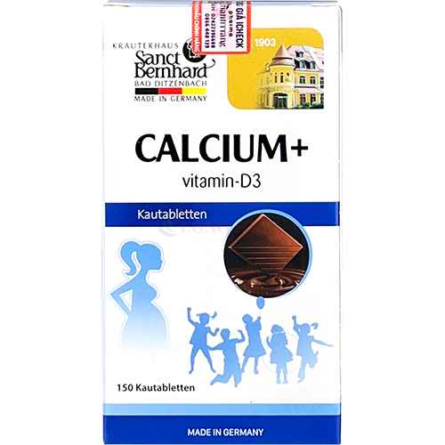 Viên ngậm Sanct Bernhard Calcium + vitamin-D3 bổ sung Canxi và Vitamin D3 cho cơ thể