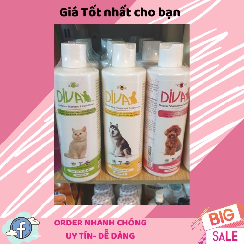 Sữa tắm chó mèo cao cấp Diva siêu lưu hương - chuyên dùng cho Spa chai 400ml