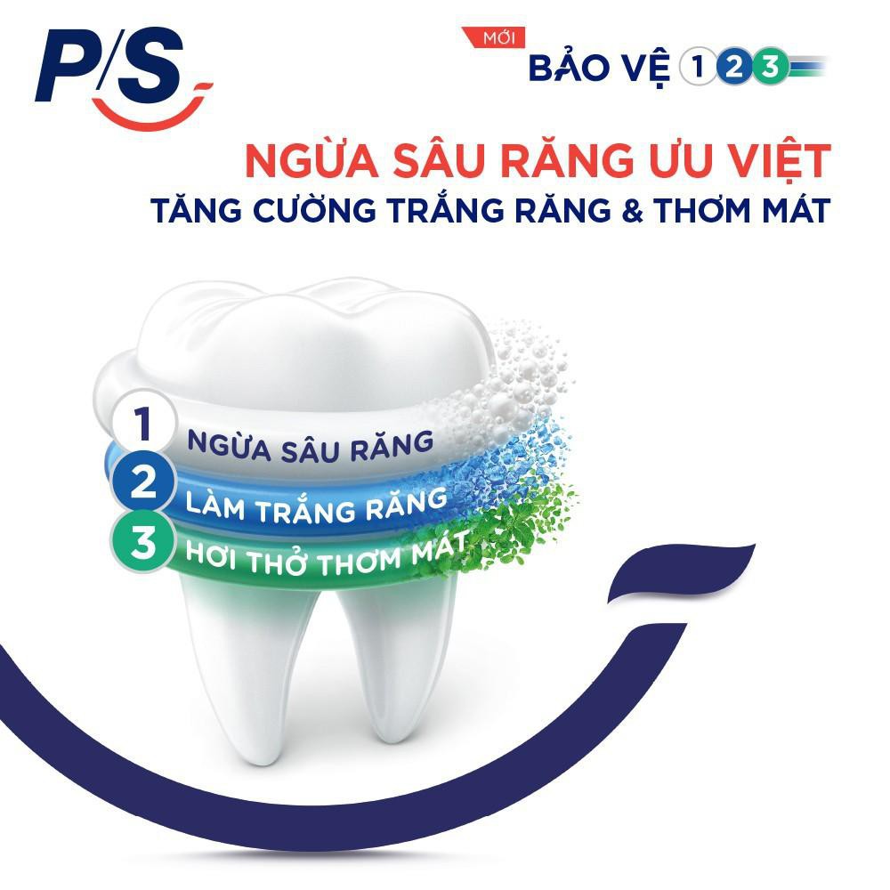 Kem Đánh Răng PS Bảo Vệ 123 180g - Thiên Nhiên Hương Nha Đam Mẫu Đơn - Baking Soda Hương Thảo - Than Hoạt Tính