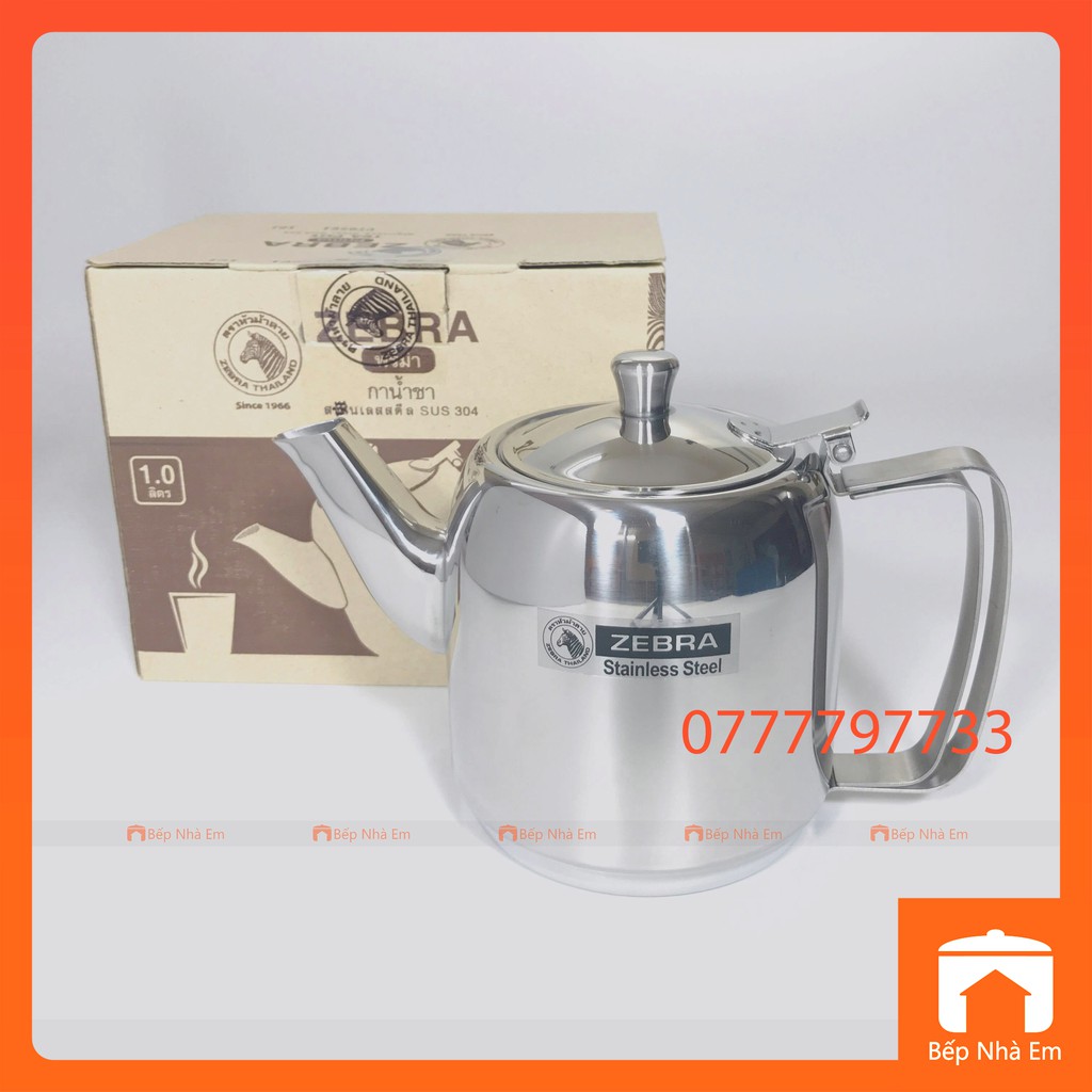 Bình Trà Inox 304 ZEBRA Có Lưới Lọc 1.0L - 113404 - Hàng Nhập Khẩu Thái Lan
