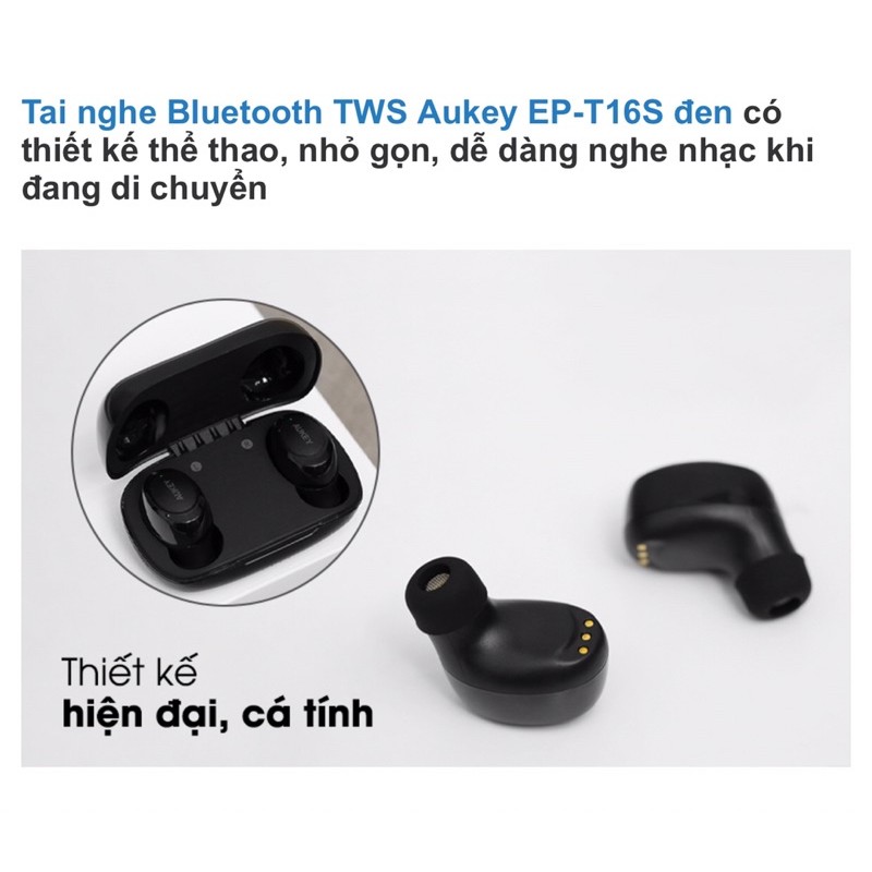 Tai nghe Bluetooth True Wireless Aukey EP-T16S Đen