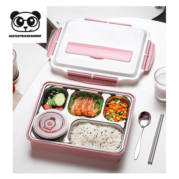 Bộ Khay Cơm Phần Giữ Nhiệt 5 Ngăn Inox 304