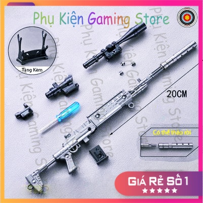 Mô hình súng pubg kim loại lắp ráp MK14 Cơ Bản dài 20cm mô phỏng giống thật trong game [TẶNG KỆ ĐỠ]