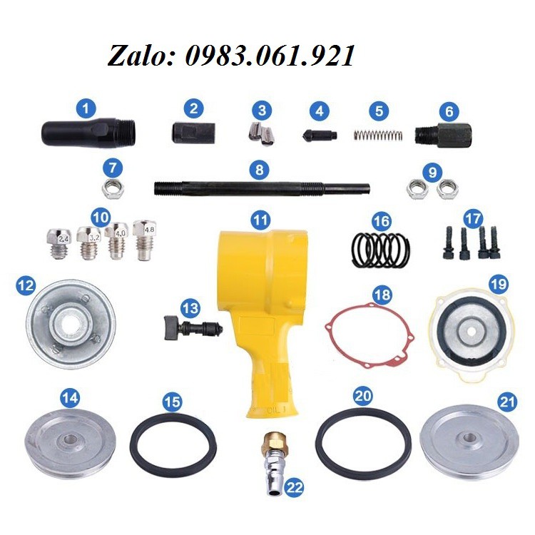 Kìm rút đinh tán bằng hơi Air Riveter, máy tán đinh rive dùng khí nén, Máy bắn đinh tán rút, Kìm rút rive