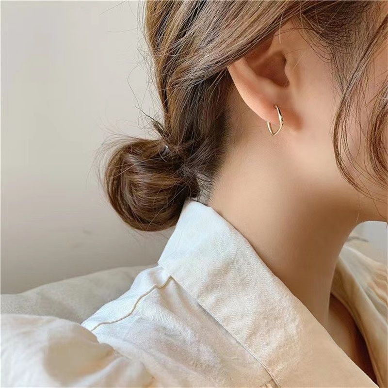Khuyên Tai Hình Chữ c Phong Cách Tối Giản Thời Trang Hàn Quốc