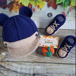 Set kết tai gấu - Đồ len handmade cho bé cho bé