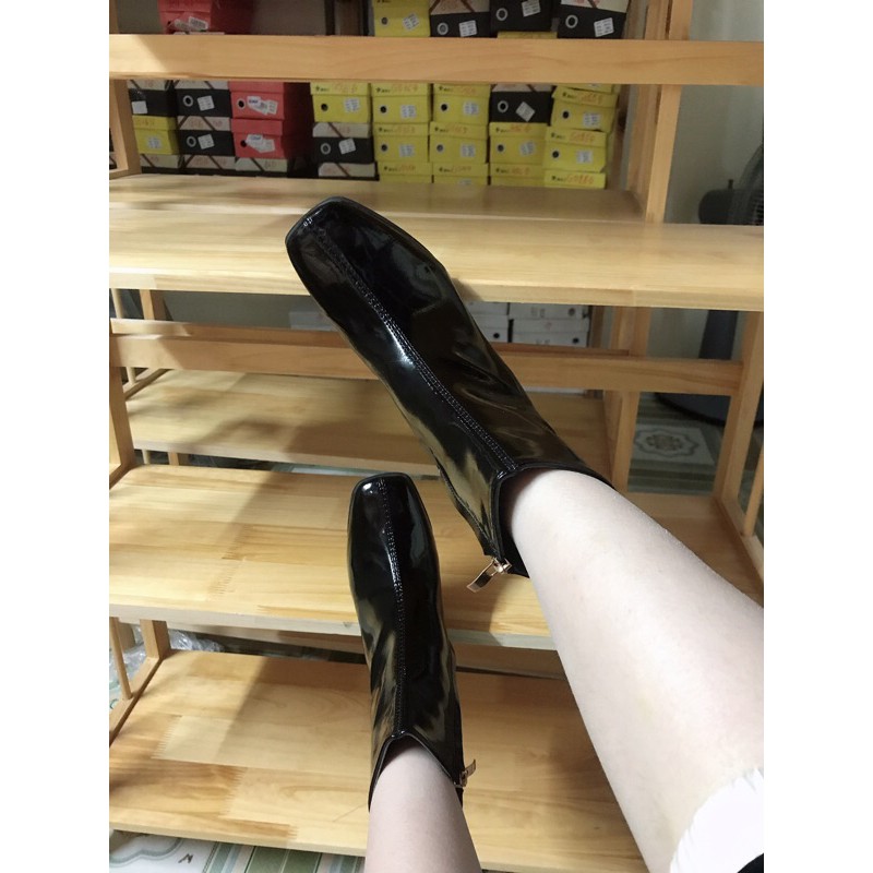 [Mã FASHIONGREEN15 giảm 10% tối đa 30k đơn từ 99k] [SẴN] Boots da bóng cao 7cm lên dáng cực xinh G040 | BigBuy360 - bigbuy360.vn
