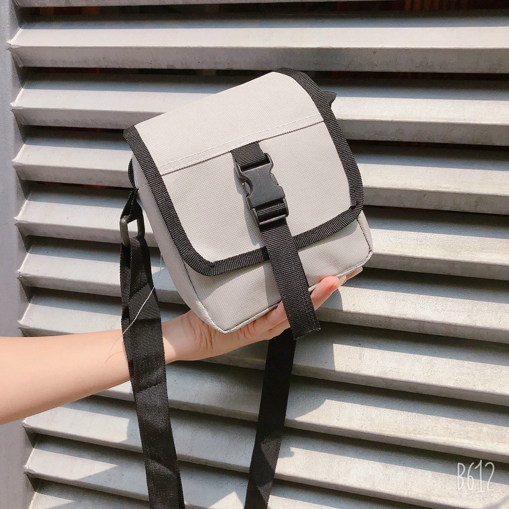 ⚡ unisex Đen xám ⚡Túi đeo chéo ĐỰNG ĐIỆN THOẠI, CHẤT vải BỐ KAKI DÂY DÙ cá tính sành điệu NAM NỮ 2 MÀU ĐEN XÁM M01