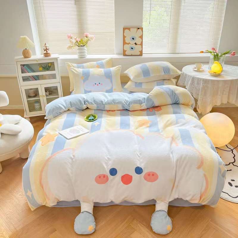 Bộ Chăn Ga Gối Nỉ Nhung Mịn 5D 4 Món Cao Cấp Loại 1, Chăn Ga Gối Ấm Áp Drap Giường Bo Chun Mọi Kích Thước