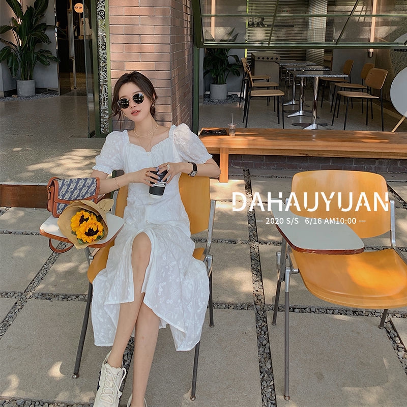 Đầm Maxi Ngắn Tay Thêu Họa Tiết Xinh Xắn Dành Cho Nữ | BigBuy360 - bigbuy360.vn