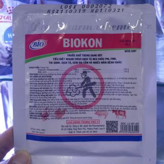 Biokon gói 30g bột khử trùng chuồng trại, dụng cụ, xe cộ
