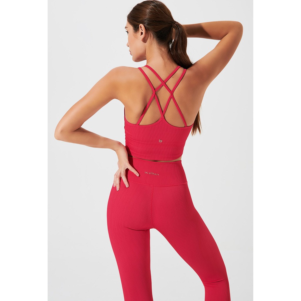 Quần tập lưng cao Yoga/Gym gân mềm OLABEN Egrinma Highwaist Legging Cardinal