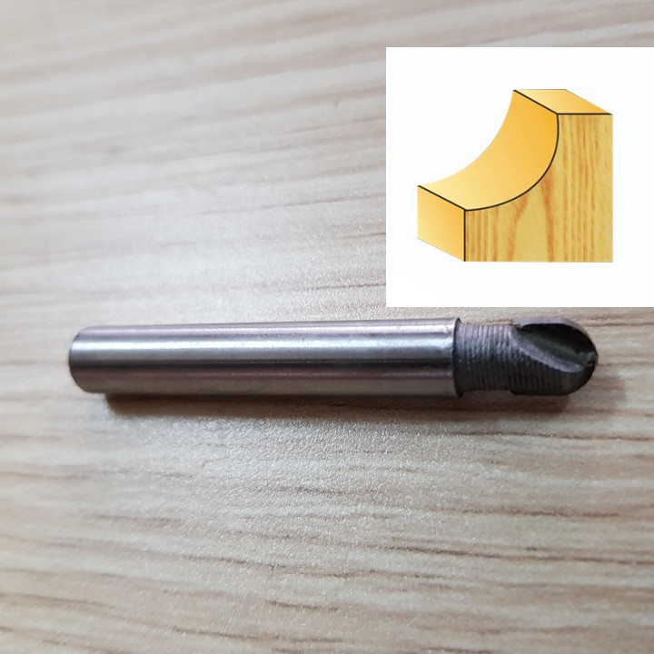 Mũi phay gỗ Alu - Alu hình V 6.35,8,10,12.7mm trục 6.35mm