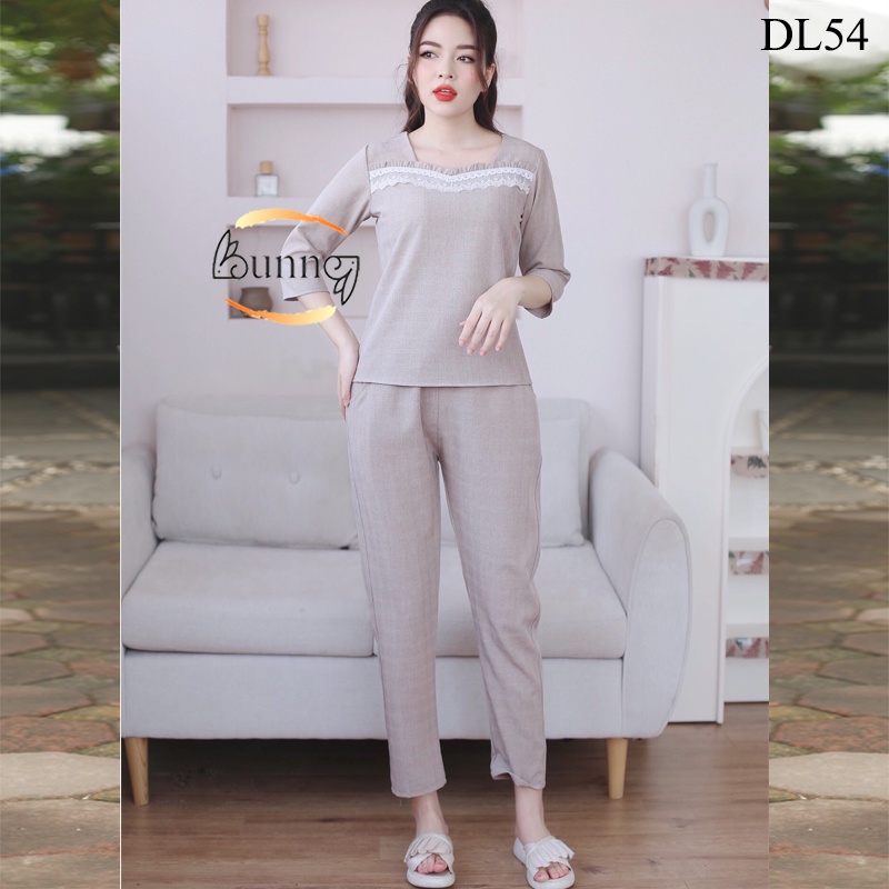 [Bunny]ĐỒ MẶC NHÀ SAU SINH, QUẦN ÁO NỮ CHẤT LIỆU THÔ DỆT, FOM DÁNG ĐẸP