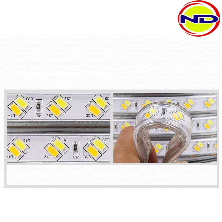 Led dây 5730 siêu sáng 2 hàng bóng chéo hắt trần cao cấp  ĐƯỢC TẶNG 3 NGUỒN