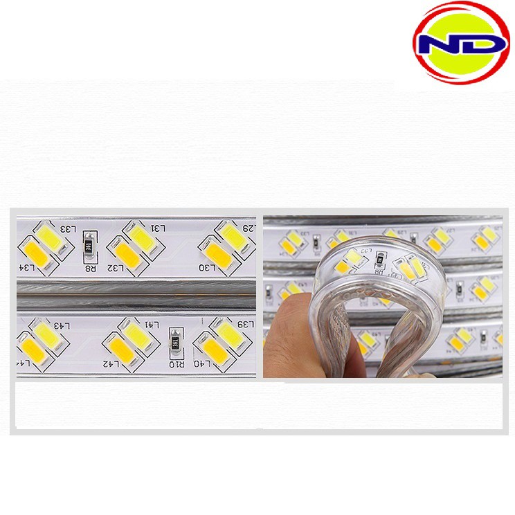 Led dây 5730 siêu sáng 2 hàng bóng chéo hắt trần cao cấp (Nguyên cuộn 100 mét ) ĐƯỢC TẶNG 3 NGUỒN